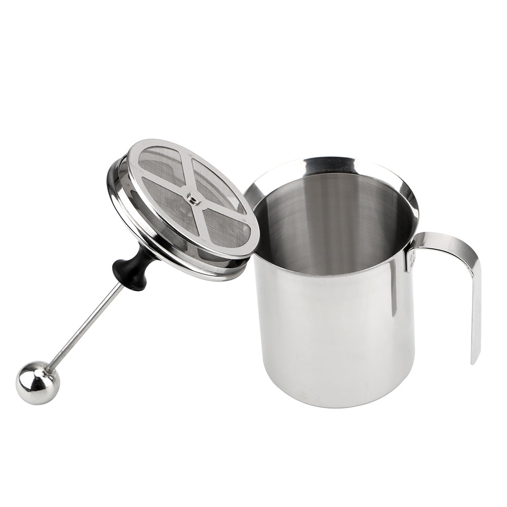 Manual Milk Frother 400/800ML - Double Mesh Coffee Foamer