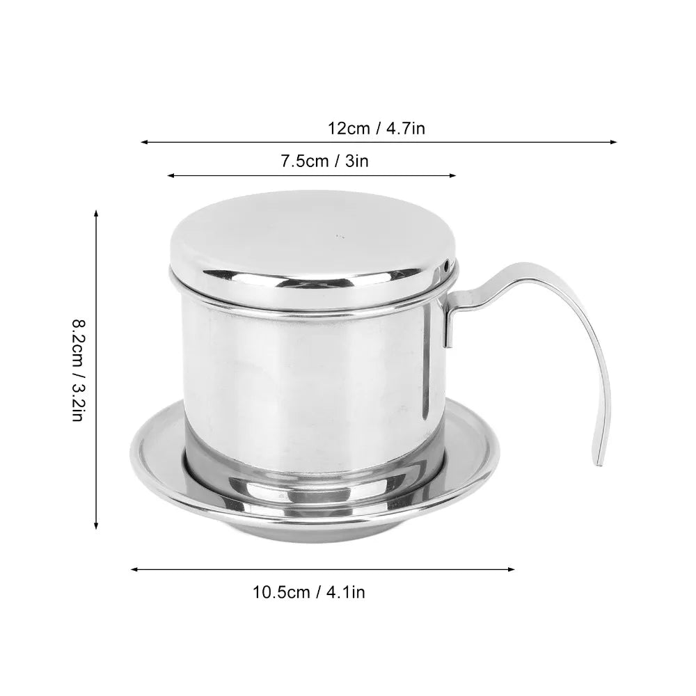 Lightweight Vietnamese Coffee Filter Rustproof Stainless Steel 100ML Capacity Coffee Drip Filter Maker Slow-Drip Brew