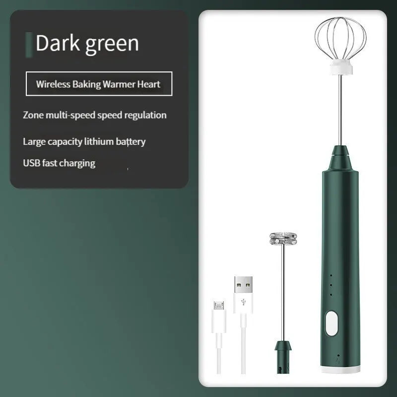 Electric Milk Frother: USB Handheld 3-Speed Foam Maker