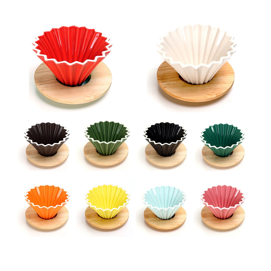 Ceramic Coffee Dripper - Handmade Origami Pour Over Maker