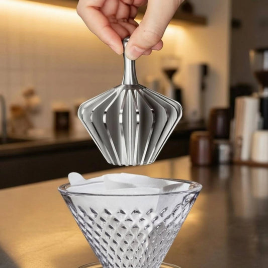 Aluminum Alloy Coffee Strainer Paper Presser Dripper Tamper Ribbed Paper Press for Brewing Coffee