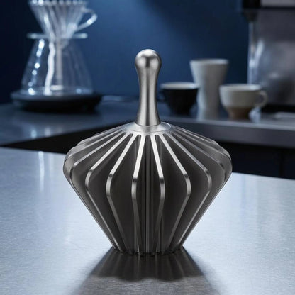 Aluminum Alloy Coffee Strainer Paper Presser Dripper Tamper Ribbed Paper Press for Brewing Coffee