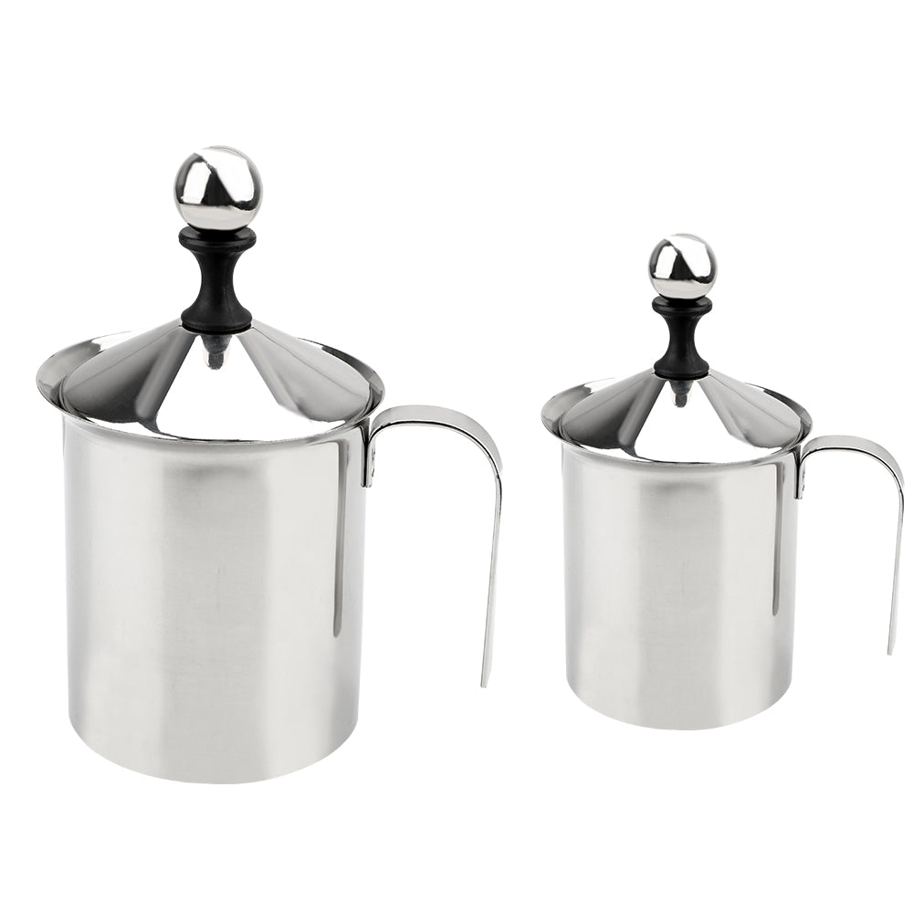 Manual Milk Frother 400/800ML - Double Mesh Coffee Foamer