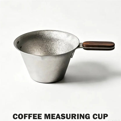 ABZS For Perfect Brewing Hand Brewed Coffee Filter With Handle And Graduation Markings Pure Titanium Espresso Measuring Cup