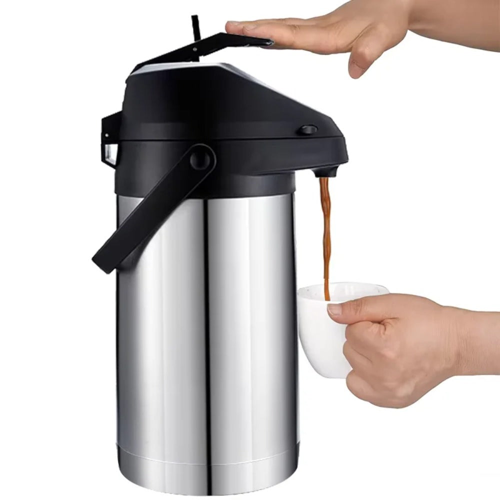 Coffee Thermos: Stainless Steel Airpot Dispenser 3L - Hot & Cold Beverage Server
