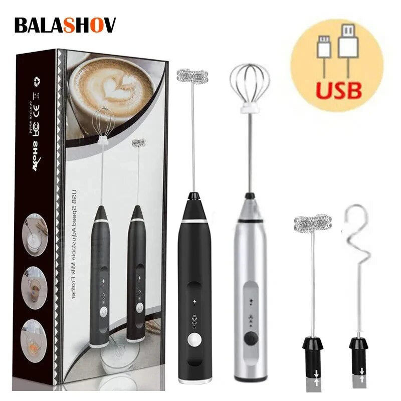Portable Electric Milk Frother USB Handheld Blender