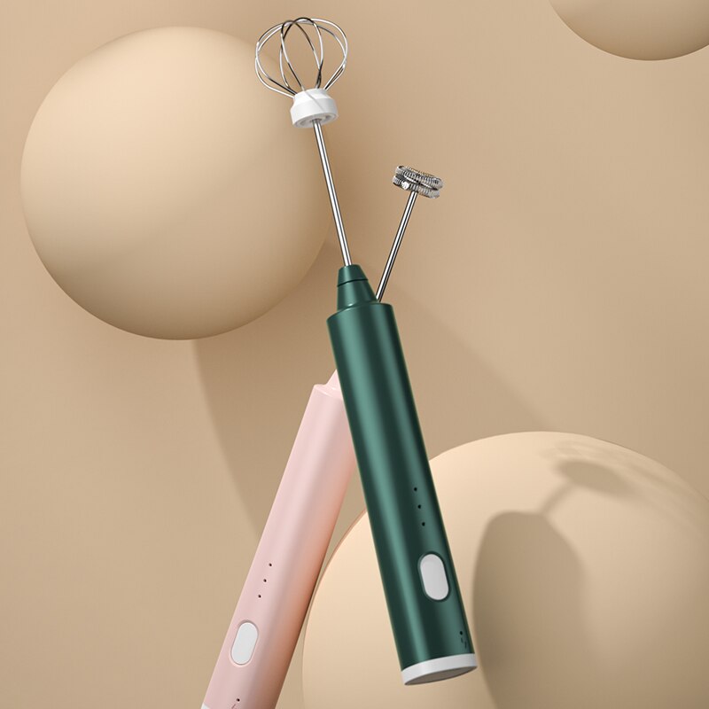 Electric Milk Frother: USB Handheld 3-Speed Foam Maker