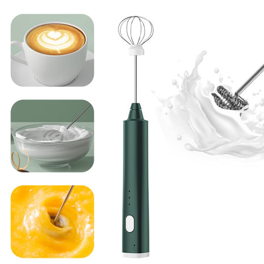 Electric Milk Frother: USB Handheld 3-Speed Foam Maker