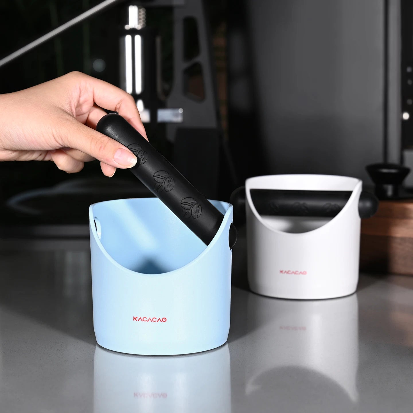 KACACAO Coffee Knock Box Anti Slip Shock-absorbent Dump Coffee Grind Knock Espresso Grind Dump Waste Bin Cafe For Barista
