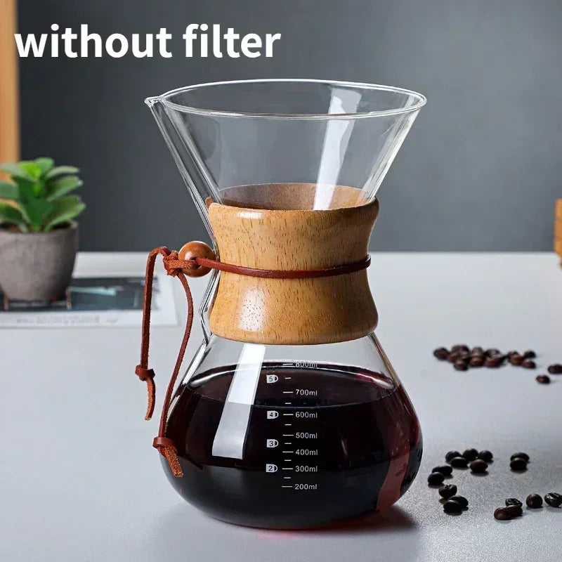 Glass Kettle with Steel Filter - Coffee Pour Over Dripper