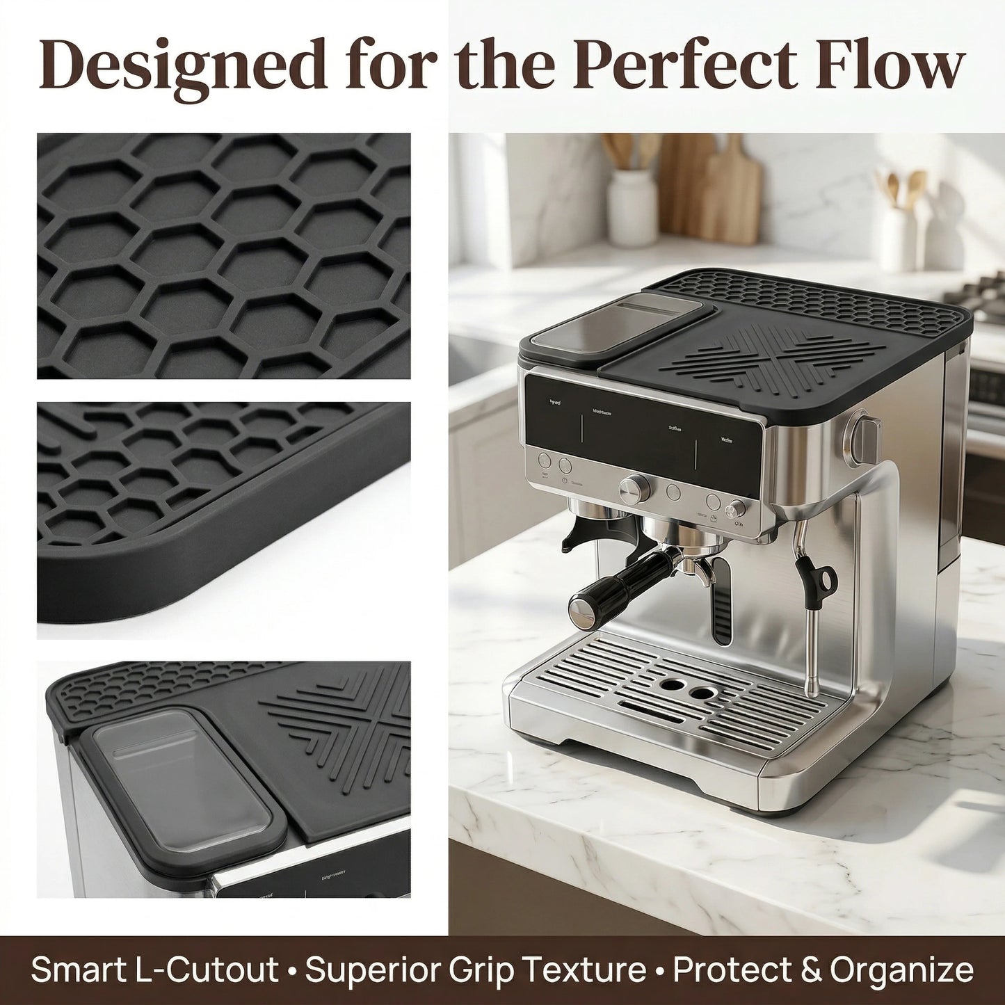 Anti-Slip Silicone Top Cover Mat for Ninja Luxe Cafe Accessories Dustproof Thermal Pad for ES601 ES701 Coffee Maker