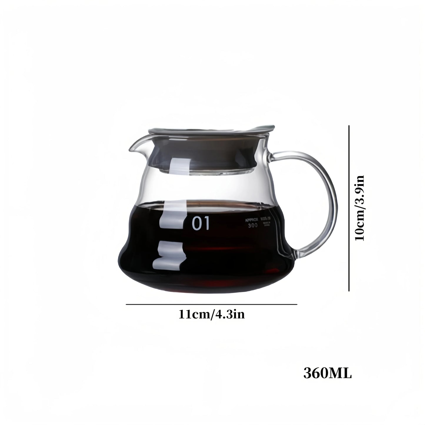 Glass Coffee Pot and Funnel Hand-Made Coffee Pot Filter Set Cloud Shaped Coffee Maker Server with Extraction Cup for Home Use