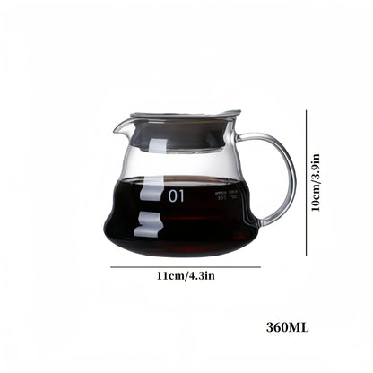 Glass Coffee Pot and Funnel Hand-Made Coffee Pot Filter Set Cloud Shaped Coffee Maker Server with Extraction Cup for Home Use