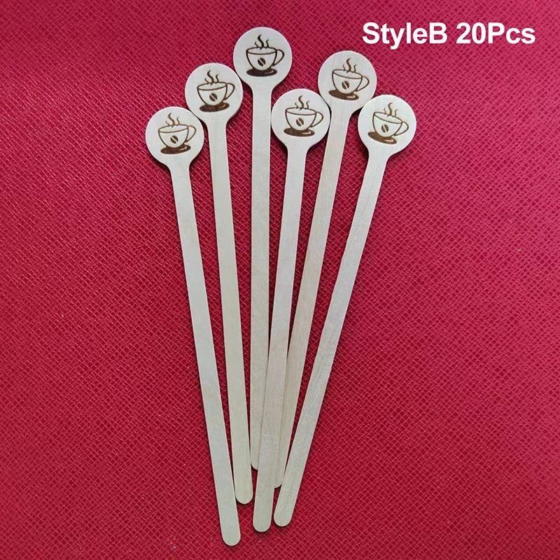 Wooden Coffee Stirrers 5.9-Inch, 20/100Pcs, Round Ends