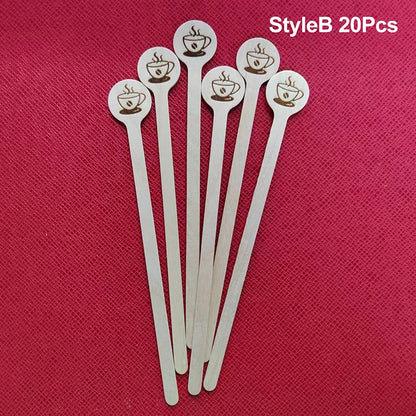 Wooden Coffee Stirrers 5.9-Inch, 20/100Pcs, Round Ends