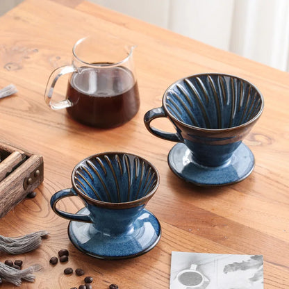 YWDL Ceramic Coffee Filter Cup Reusable Filters Coffee Maker V Style Funnel Dripper Filter Cup Coffee Accessories