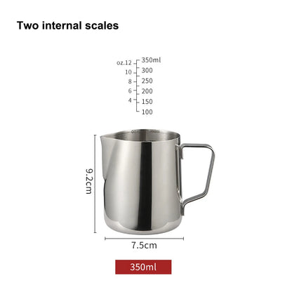 100ML-2000ML Stainless Steel Milk Frothing Pitcher Espresso Coffee Barista Craft Latte Cappuccino Cream Frothing Jug Pitcher