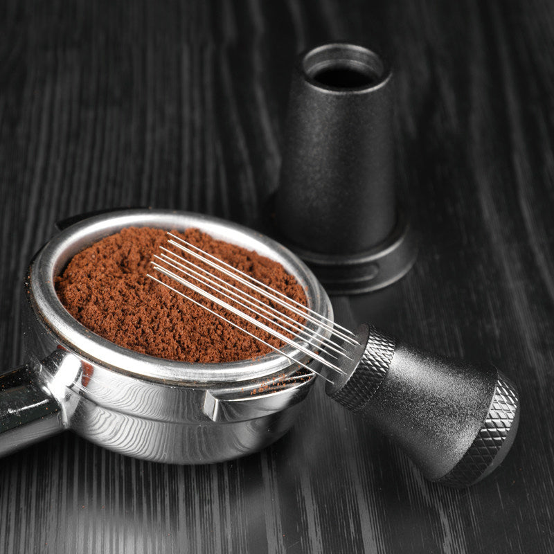 Espresso Distribution Tool - 10 Needle Coffee Stirrer with Stand