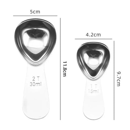 15ml/30ml Stainless Steel Coffee Measuring Scoop Coffee Scoop with Graduated Measuring Spoon Beans Tea Sugar Barista Tools
