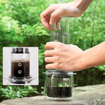 Portable Coffee Kettle Transparent French Style Press Coffee Pot Anti-slip Light Weight Hand Pour Coffee Maker Outdoor