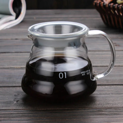 Leeseph Coffee Carafe - 350/600ml Glass Kettle with Lids