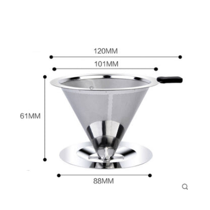 Double Layer Coffee Filter Holder - Stainless Steel Reusable
