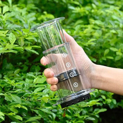 Portable Coffee Kettle Transparent French Style Press Coffee Pot Anti-slip Light Weight Hand Pour Coffee Maker Outdoor