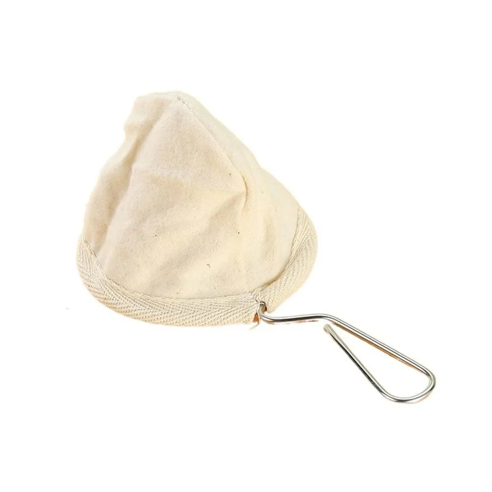 Flannel Cloth Coffee Filter Strainers Stainless Steel Handle Reusable Pour Over Coffee Dripper Fine Mesh Detachable