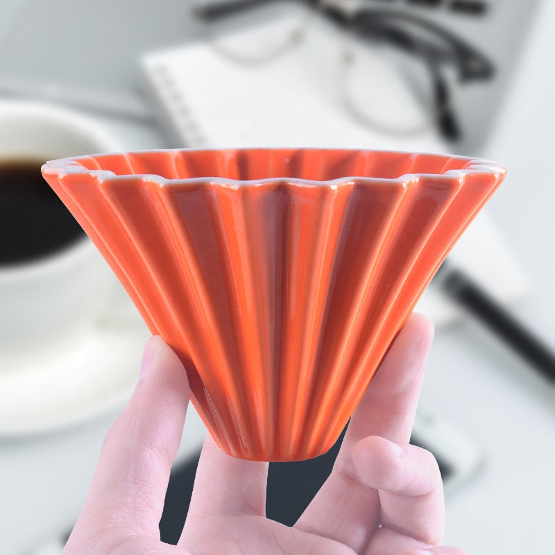 Ceramic Coffee Dripper - Handmade Origami Pour Over Maker