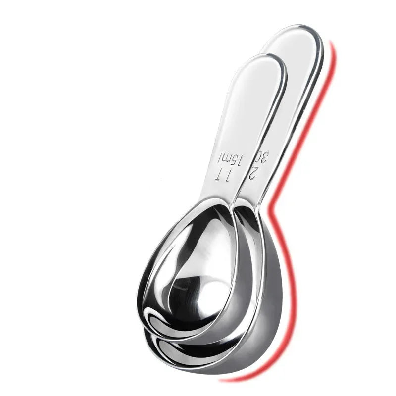 15ml/30ml Stainless Steel Coffee Measuring Scoop Coffee Scoop with Graduated Measuring Spoon Beans Tea Sugar Barista Tools