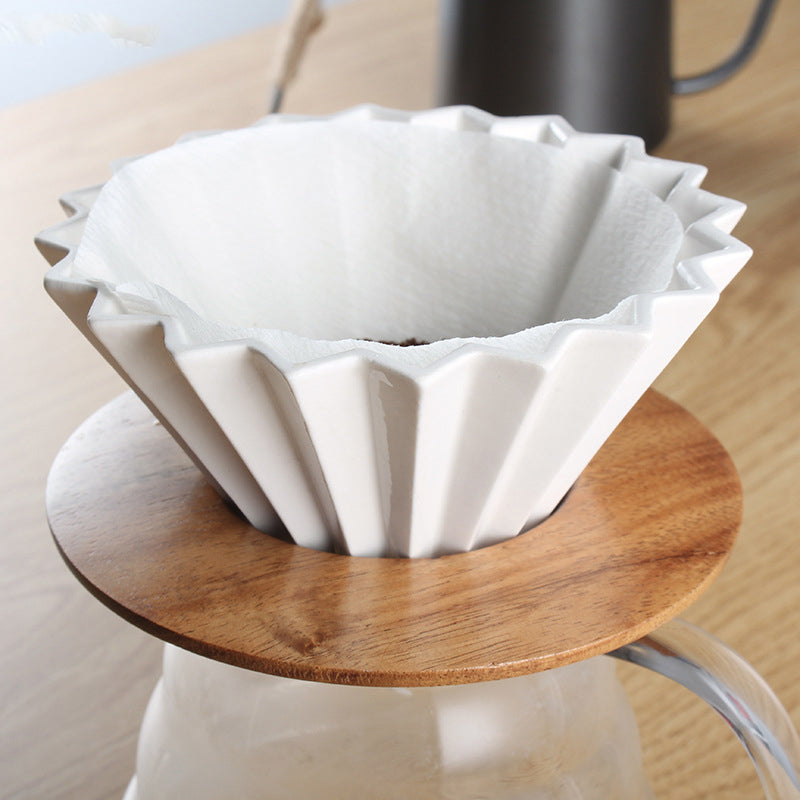 Ceramic Coffee Dripper - Handmade Origami Pour Over Maker