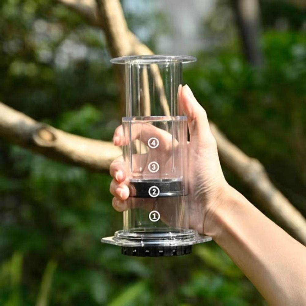 Portable Coffee Kettle Transparent French Style Press Coffee Pot Anti-slip Light Weight Hand Pour Coffee Maker Outdoor