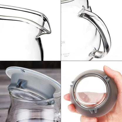 Glass Coffee Pot and Funnel Hand-Made Coffee Pot Filter Set Cloud Shaped Coffee Maker Server with Extraction Cup for Home Use