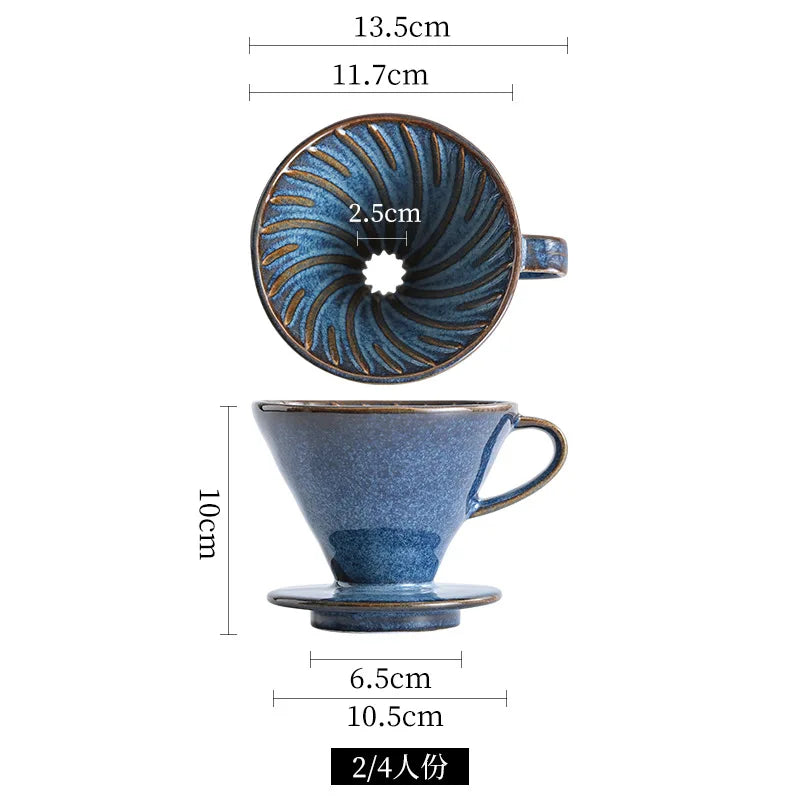 YWDL Ceramic Coffee Filter Cup Reusable Filters Coffee Maker V Style Funnel Dripper Filter Cup Coffee Accessories