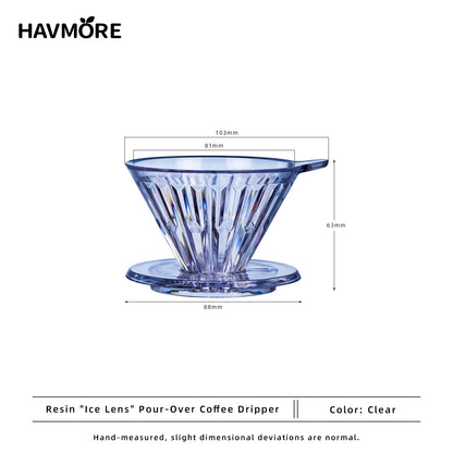 New Design Clear 1-4 Cups Slow Brewing Accessories Plastic Reusable Coffee Dripper Coffee Filter Cup Pour Over Coffee Maker