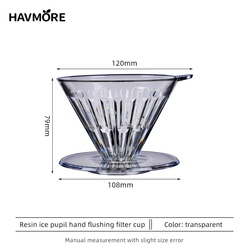 New Design Clear 1-4 Cups Slow Brewing Accessories Plastic Reusable Coffee Dripper Coffee Filter Cup Pour Over Coffee Maker