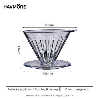 New Design Clear 1-4 Cups Slow Brewing Accessories Plastic Reusable Coffee Dripper Coffee Filter Cup Pour Over Coffee Maker