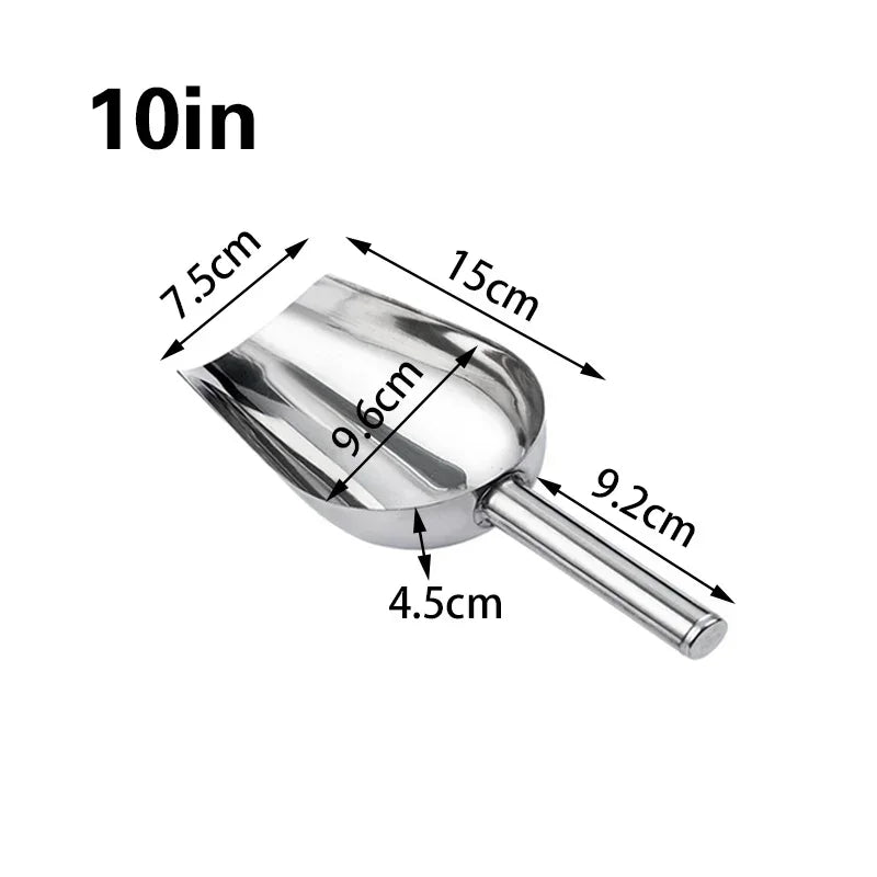 Stainless-Steel Ice Cube Scoop for Bar & Kitchen