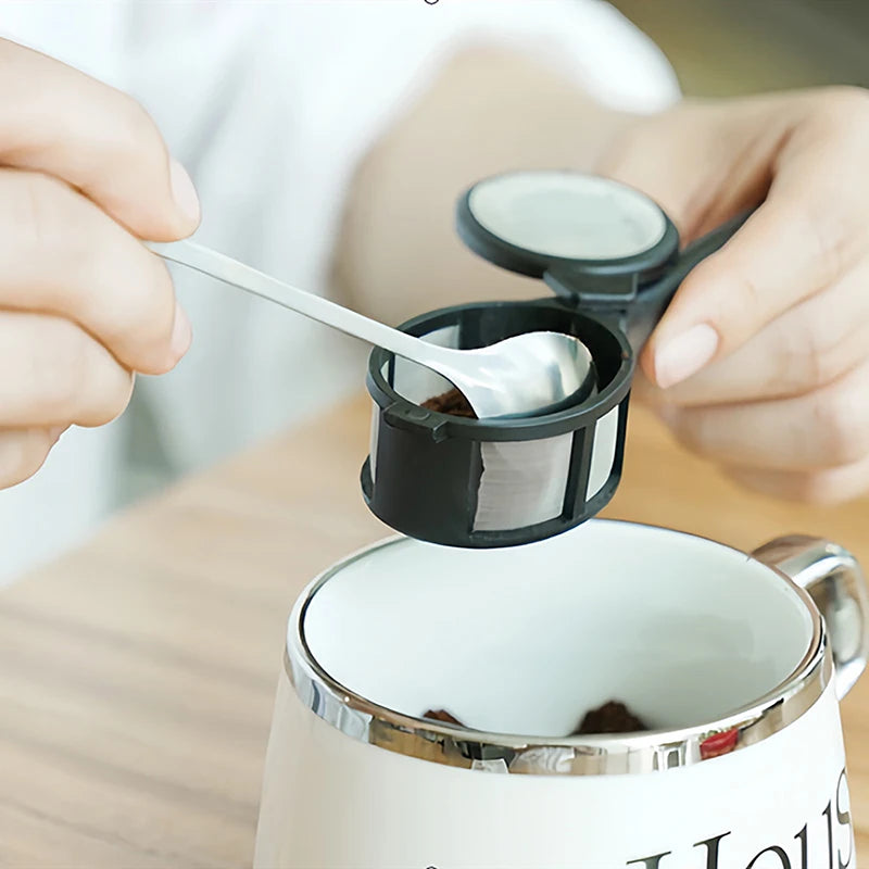 1Pc Coffee Capsule Powder Filter Spoon Tea Infuser Reusable Loose Leaf Strainer Bag