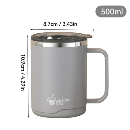 Double Wall Insulated Coffee Mug - Leak-Proof Steel Cup