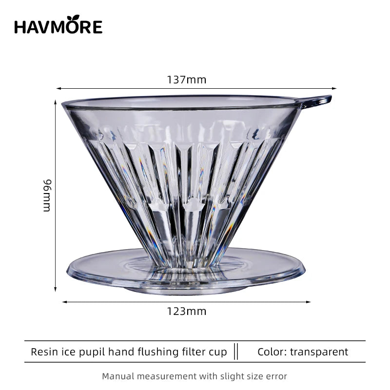 New Design Clear 1-4 Cups Slow Brewing Accessories Plastic Reusable Coffee Dripper Coffee Filter Cup Pour Over Coffee Maker