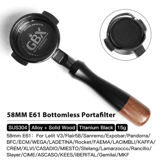AliKisscafe 58MM Coffee Bottomless Portafilter Naked Precise For E61 Lelit Flair ECM Espresso Machine Accessories Barista Tool