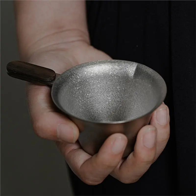 ABZS For Perfect Brewing Hand Brewed Coffee Filter With Handle And Graduation Markings Pure Titanium Espresso Measuring Cup