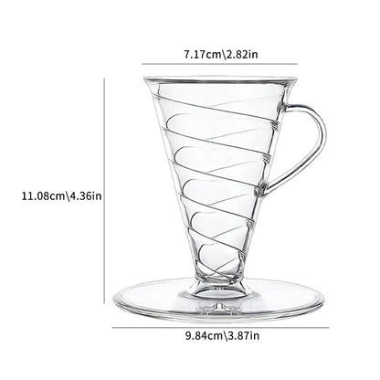 V30 Pour Over Coffee Dripper Set Transparent Resin Clear Coffee Filter Cup With Non Woven Filter Paper For Barista Home Office