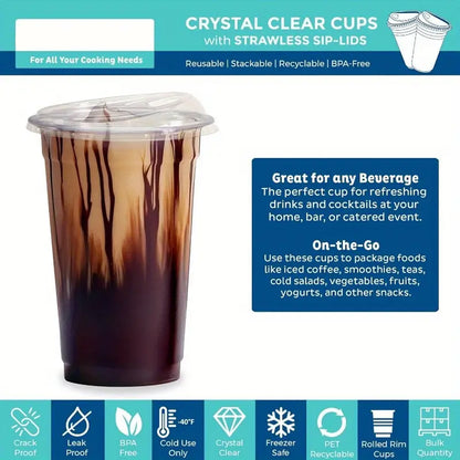 Plastic Cup: Transparent 16oz Shatterproof Cups for Coffee & Milk Tea