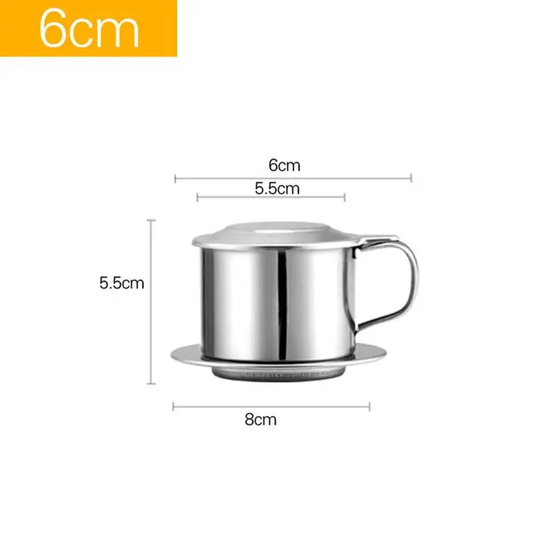 Stainless Steel Coffee Filter Infuse Cup Vietnamese Coffee Dripper Maker Pot Portable Coffee Drip Strainer Kitchen Tools 1PC.