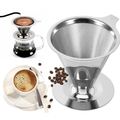 Double Layer Coffee Filter Holder - Stainless Steel Reusable