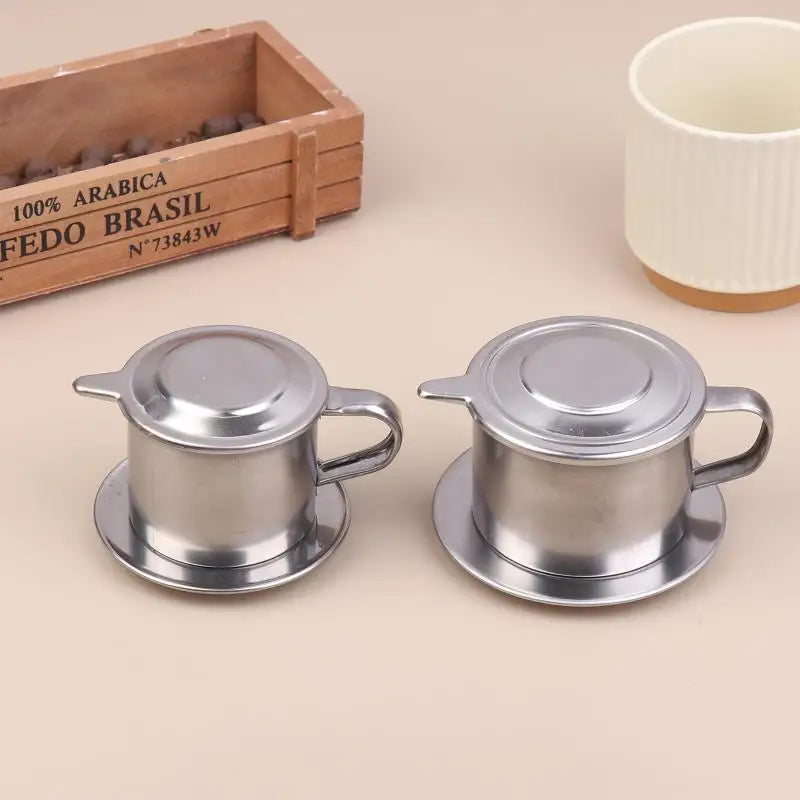Stainless Steel Coffee Filter Infuse Cup Vietnamese Coffee Dripper Maker Pot Portable Coffee Drip Strainer Kitchen Tools 1PC.