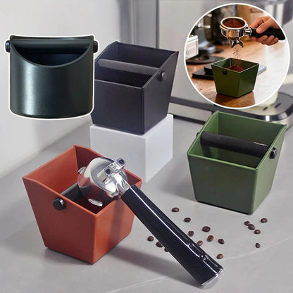 Shock-Absorbent Coffee Knock Box Anti-slip Espresso Dump Bin For Coffee Grounds with Removable Knock Bar Coffee Grind Waste Bin