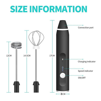 Portable Electric Milk Frother USB Handheld Blender